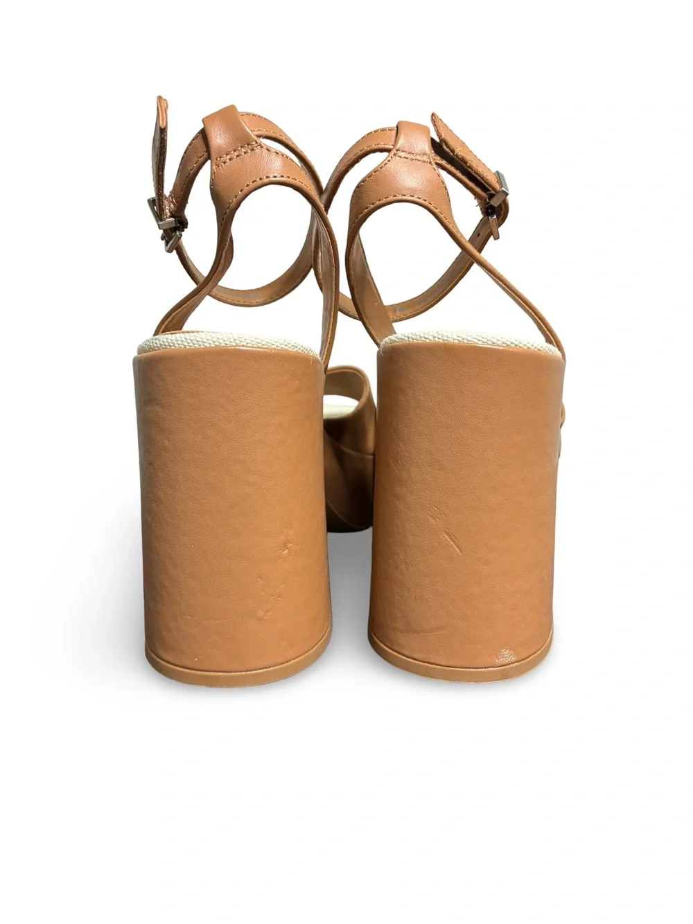 DV by Dolce Vita Cognac Platform Sandals with Ankle Strap